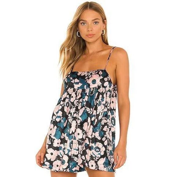Free People Far Out Baby Doll Tunic Dark Bloom - Picture 1 of 12